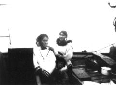 Inuit women and children on board <i>St. Roch</i>