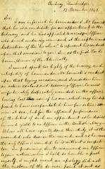 Letter to Sir Francis T. Baring from Captain Andrew Drew