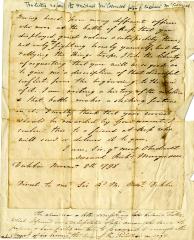 Letter to Captain Michael McCormick, R.N., from Sir Richard Musgrave